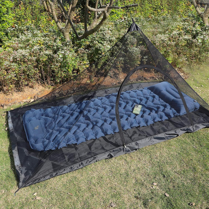 EFUTURETIME Moskitonetz 220×120×100cm Mückennetz mit Reissverschluss Schwarz Schwarz mit Reissversch