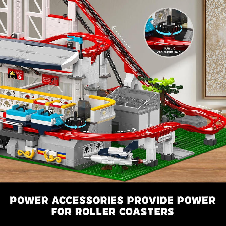 Mould King 11014 Technik Gross Vergnügungspark Loop Coaster Bausatz, MOC Themenpark Achterbahn Model