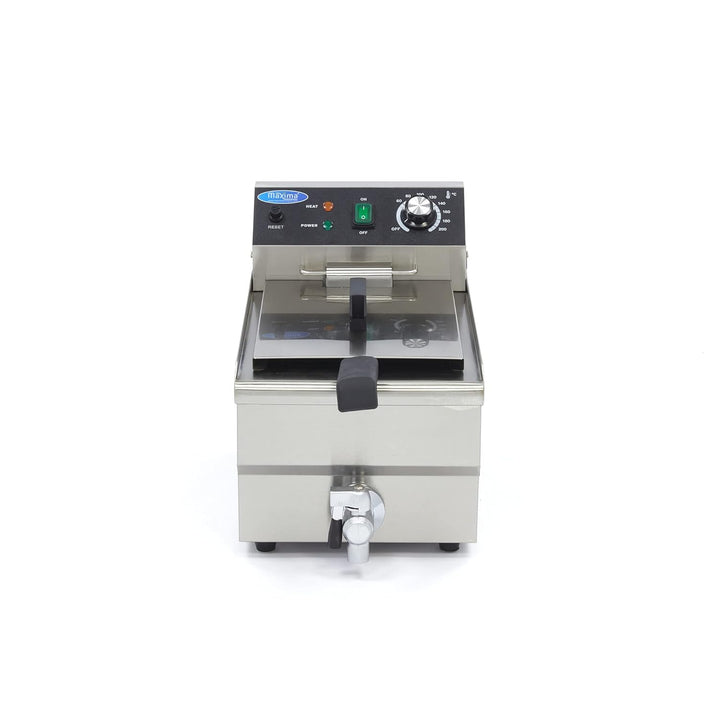 Fritteuse 10 L – 1 Korb – mit Wasserhahn. Fritteuse – 900 Gramm Pommes frites – Profi – Edelstahl –