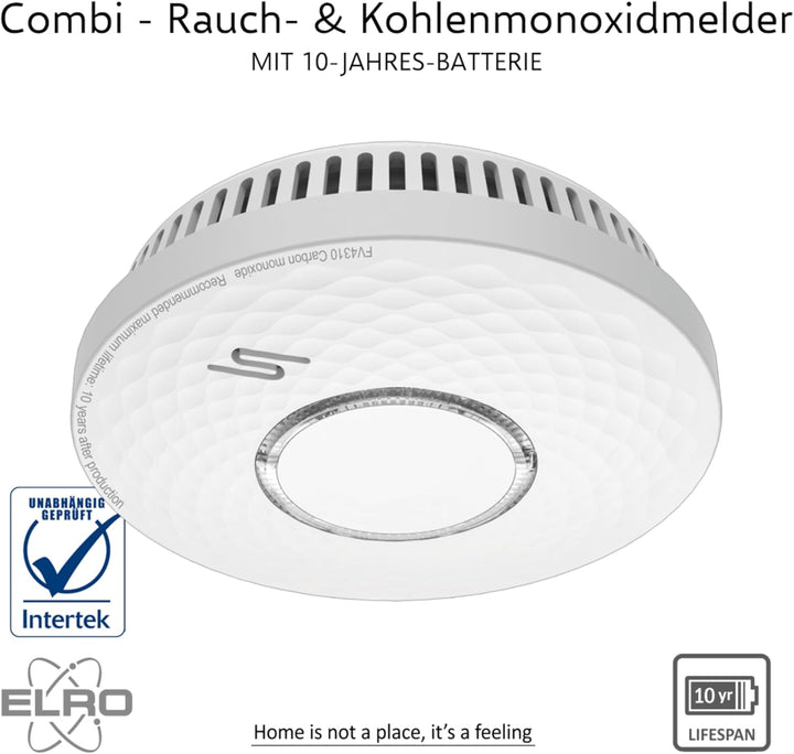 ELRO FV4310 Kombi-Melder - Rauch- und Kohlenmonoxidmelder mit 10 Jahren Batterielaufzeit