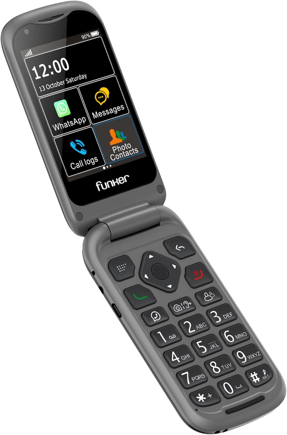 Funker E480 4G-Telefon für Senioren mit WhatsApp und Videoanrufen, SOS- und GPS-Taste, grosse Tasten