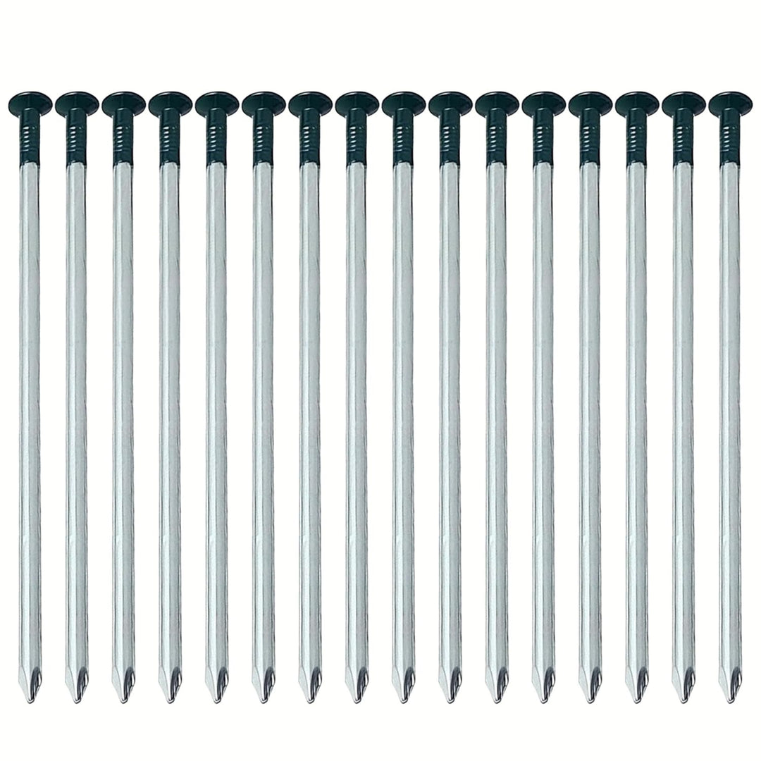 100 Stück robuste Kunstrasennägel, 5 mm x 150 mm, verzinkte Rundkopfnägel, halbgrüne Kunstrasennägel