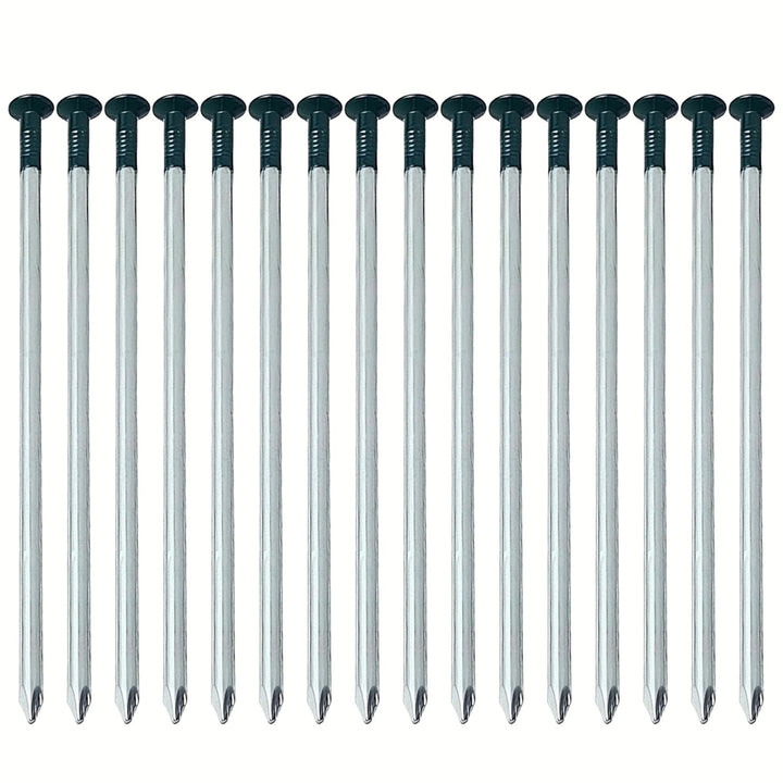 100 Stück robuste Kunstrasennägel, 5 mm x 150 mm, verzinkte Rundkopfnägel, halbgrüne Kunstrasennägel