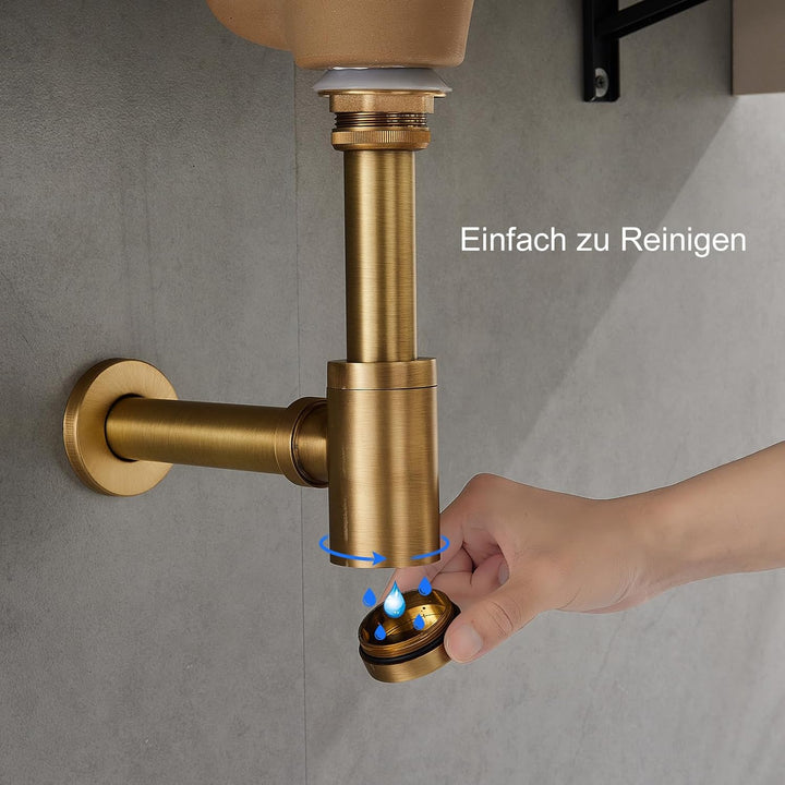 KEOKBON Universal Siphon, Siphon für Waschbecken & Waschtisch, Keymark Messing Syphon Sifon Universa