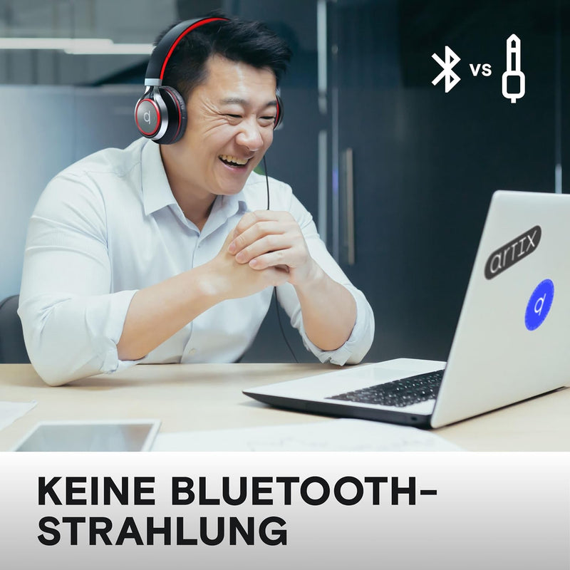 ARTIX CL750 On Ear Kopfhörer mit Kabel, Mikrofon & Lautstärkeregler – Bügelkopfhörer für PC, Handy u