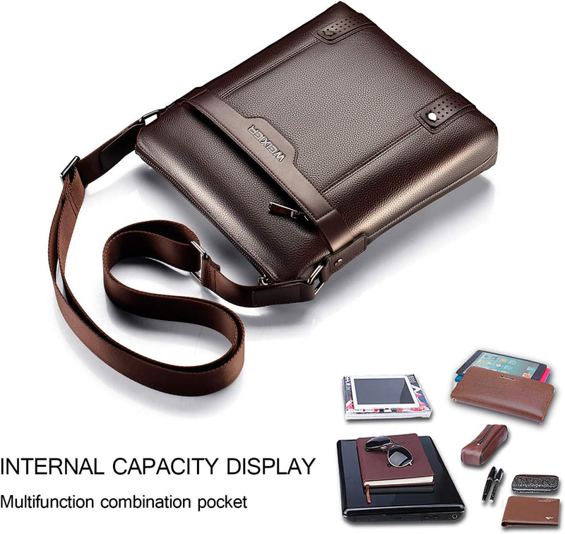 FANDARE Umhängetasche/Laptoptasche Herren, PU Schultertasche Herren, Business Crossbody Reisetasche