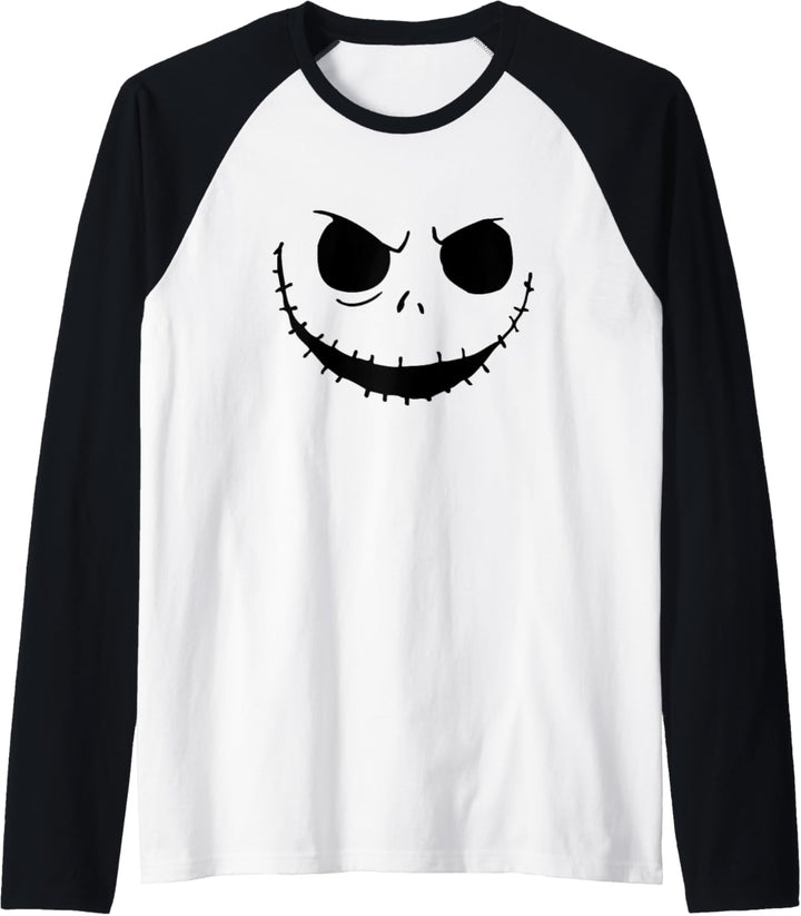 The Nightmare Before Christmas Jack Face White Raglan