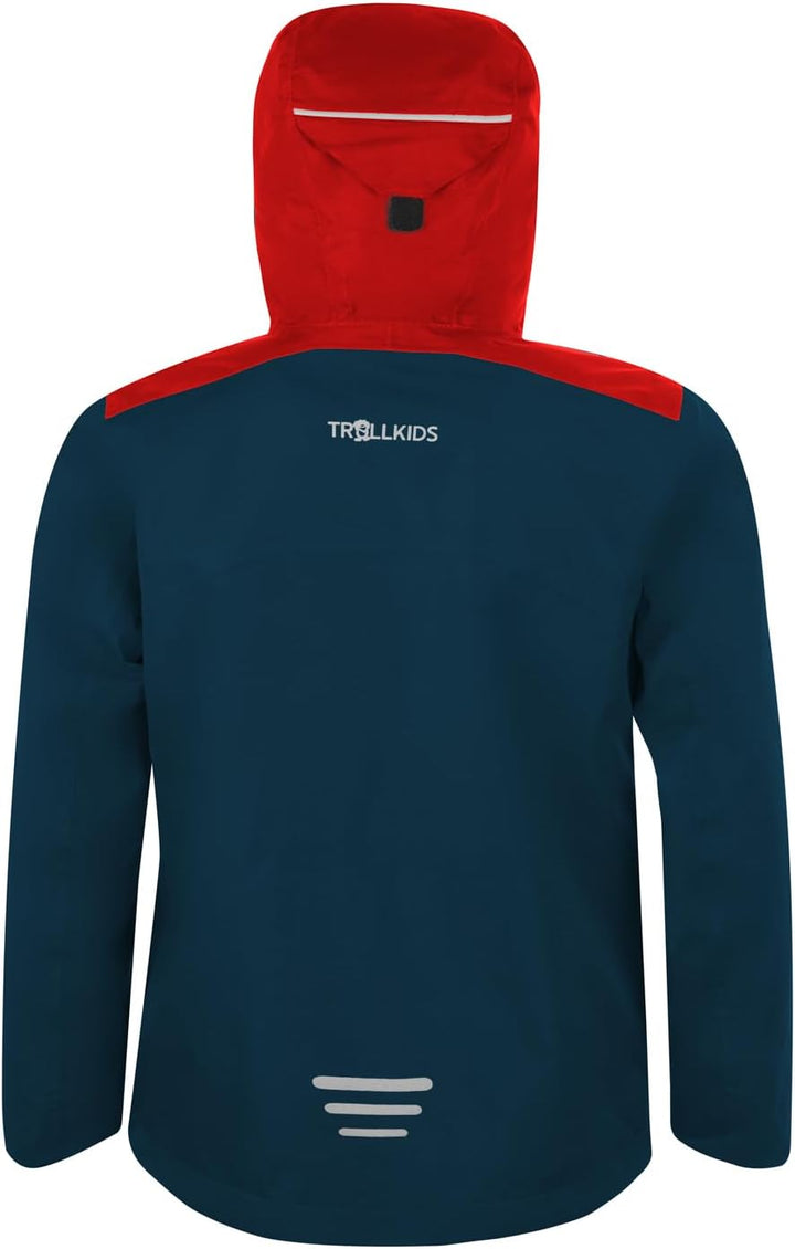 Trollkids Bergen Regenjacke, Hellrot / Blau