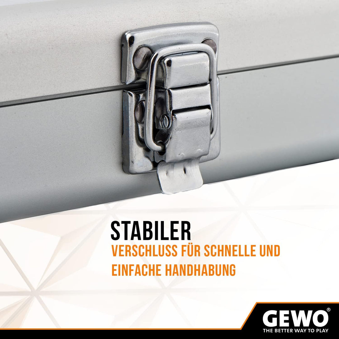 GEWO Schlägerkoffer Alu-Safe - Tischtennis Alukoffer mit Schaumstoff für geschützten Transport und s