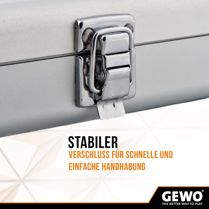 GEWO Schlägerkoffer Alu-Safe - Tischtennis Alukoffer mit Schaumstoff für geschützten Transport und s