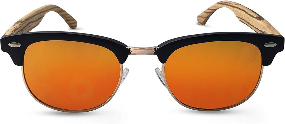 TWO-X Sonnenbrille WF orange verspiegelt 50er 70er Vintage Holzbügel