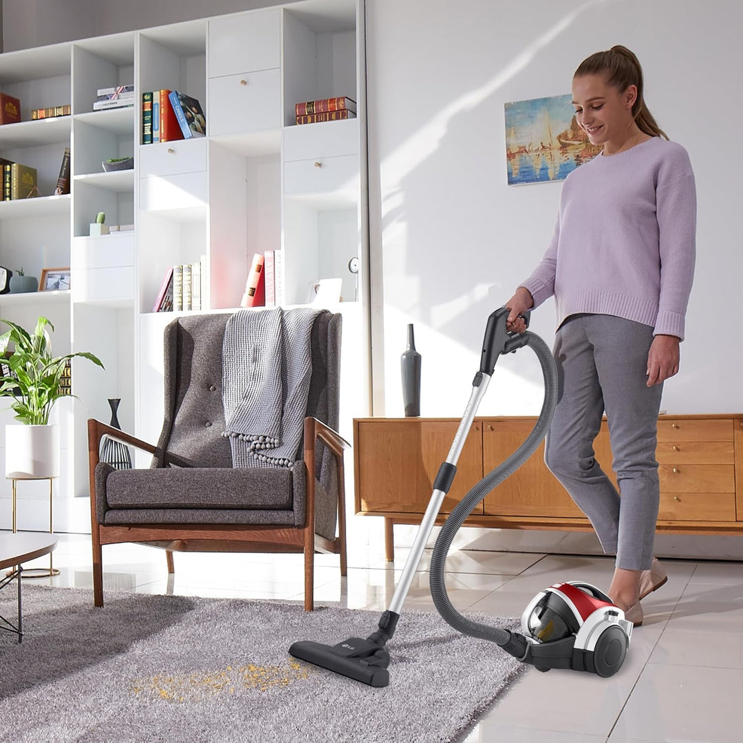 LG VK8506NHAG Beutelloser Staubsauger, 650 W, Kompressor-System, Turbo-Zyklon-System, Teleskop-Staub