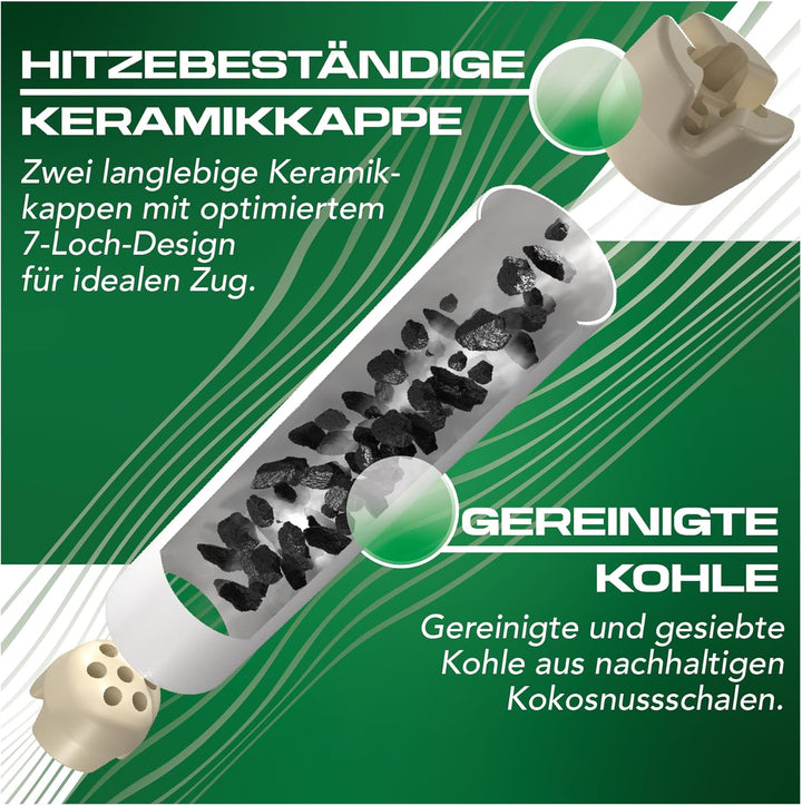 420 PURIZE® Aktivkohlefilter Regular Size 9mm (weiss), Weiss