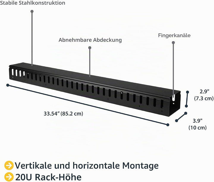 StarTech.com Vertikaler Kabelordner mit Finger Duct - 0U - 91cm - Rack Kabelmanager 0U | Vertical |