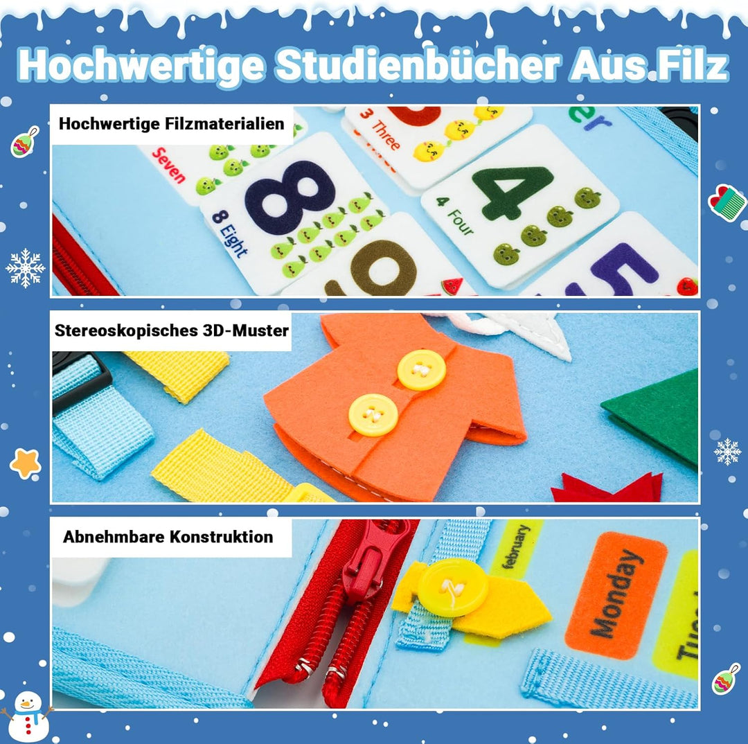 RunHero Busy Board Montessori Spielzeug Baby ab 1 Jahr Quiet Book Activity Board Motorikspielzeug Fi