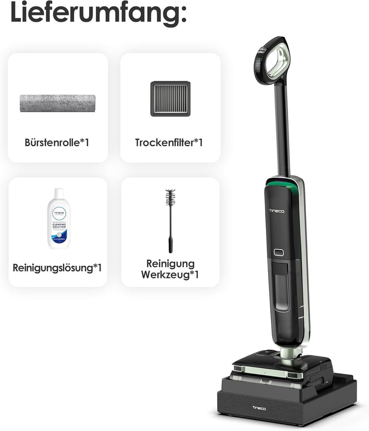 Tineco Floor ONE S7 Master Nass Trockensauger, StreakFree-Abzieher, 9,9 cm Superflaches Gehäuse, 23