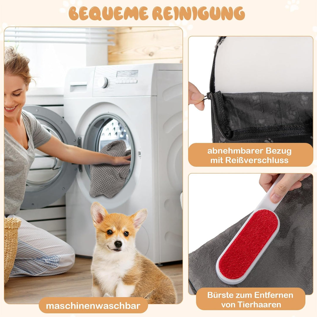 COSTWAY Hundetreppe 2 Stufen, rutschfeste Hundestufe aus Schaumstoff, 20kg belastbar, Haustiertreppe