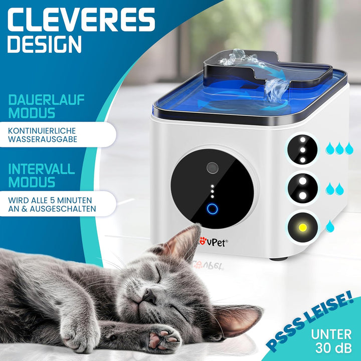 LOVPET® Katzenbrunnen Trinkbrunnen für Katzen 3,5L Wassertank & 3x Filter Automatischer Wasserspende