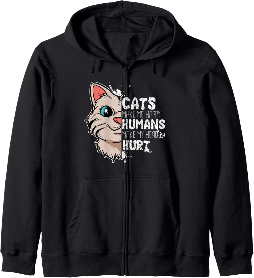 Lustiges Katzen Machen Mich Glücklich Menschen Kopfschmerzen Kapuzenjacke