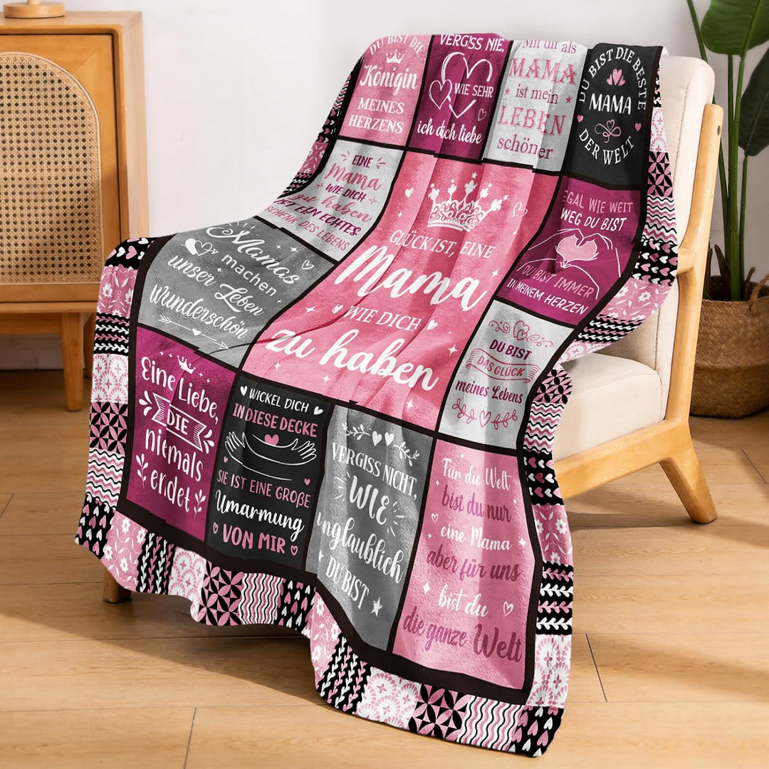 Muttertagsgeschenke für Mama - Kuscheldecke, Praktisches Geburtstagsgeschenk für Mama zum Muttertag,