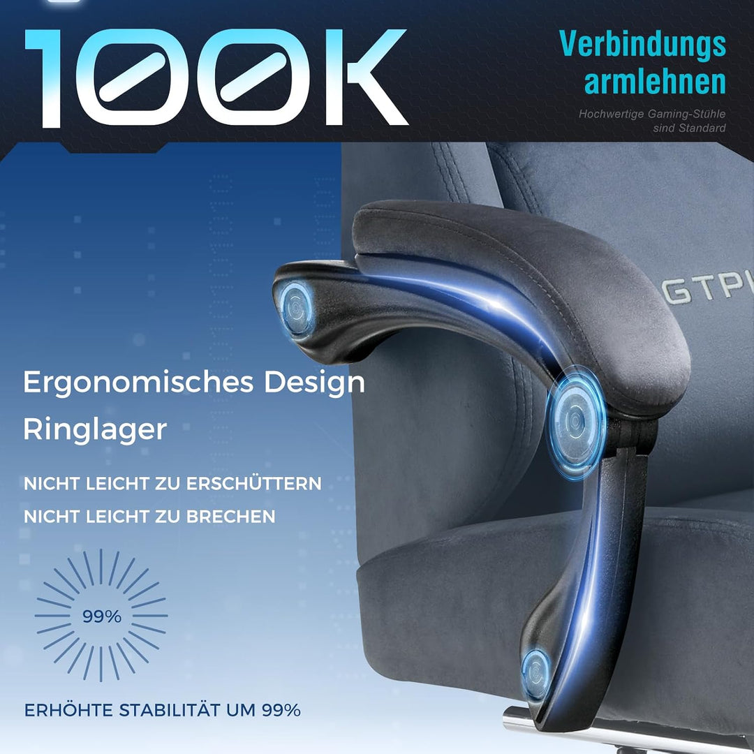 GTPLAYER Gaming Stuhl, Atmungsaktiver Bürostuhl, bürostuhl ergonomisch, Hochwertiger - Stoff, Ergono