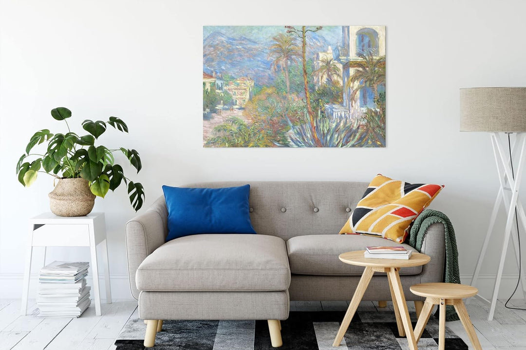 Claude Monet - Villen in Bordighera Impressionismus als Leinwandbild / Grösse: 100x70 cm / Wandbild
