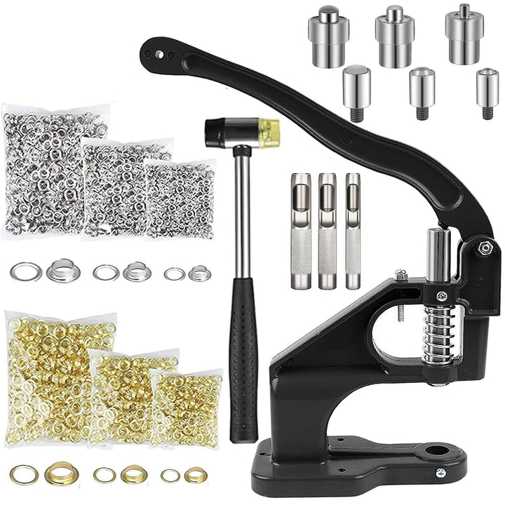 Ösenpresse 3000 Ösen Ösenstanze Nietenpresse, Profi Ösenzange Set, Ösenstanze Handpresse Set für Öse