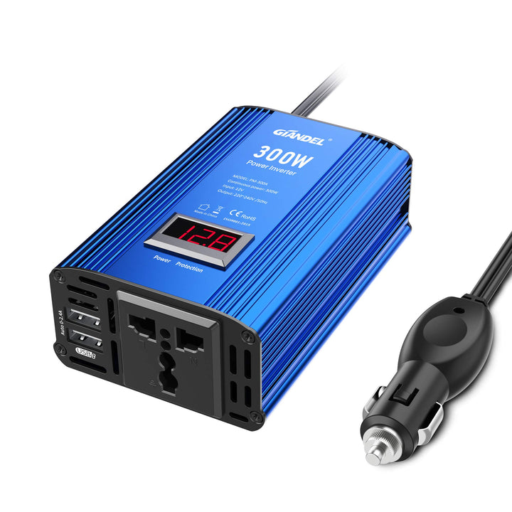 GIANDEL 300W Wechselrichter Kfz spannungswandler 12V auf 230V Power Inverter mit Universal Steckdose