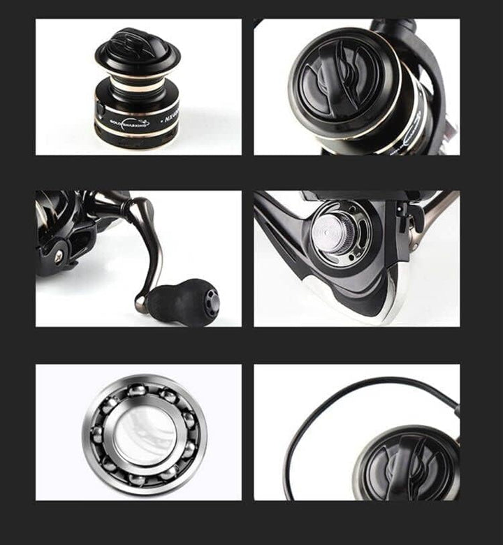 Boat Rock Spinning Angelrolle 12BB/14BB 5.2: 1/4.7:1 Karpfen-Angelrolle aus Metall 1000 2000 3000 40