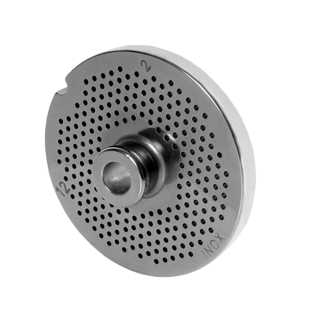 Wolfcut INOX Lochscheiben mit Nabe Ersatz für/kompatibel mit Fleischwolf GGG 12/S und GGG 12/C (2,0