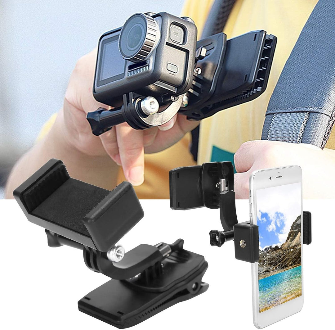 Universeller Handy-Rucksack, Feste Halterung, um 360 Grad Drehbar, Handy-Rucksack-Clip-Halter, rutsc