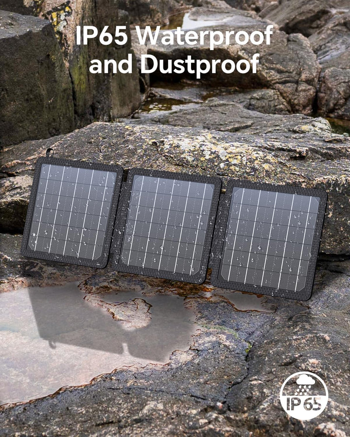 15W Solarpanel Faltbares, WASTDE Tragbar Solarladegerät ETFE mit Hohe Umwandlungsrate, USB-A und 3A