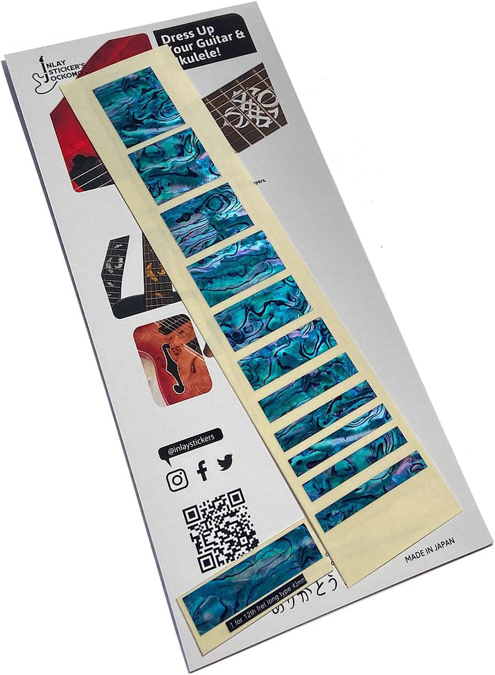 Inlaystickers Sticker Griffbrett Position Marker für Gitarren &amp; Bass - LP SG Blocks - Abalone Blau,