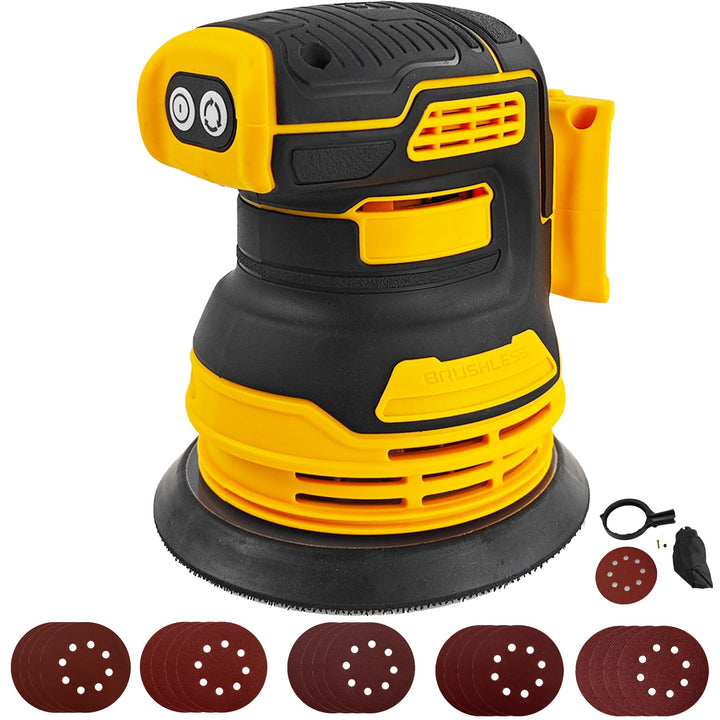 Bürstenloser Exzenterschleifer für kompatibel mit Dewalt 20 V Akku, 12,7 cm bürstenloser elektrische