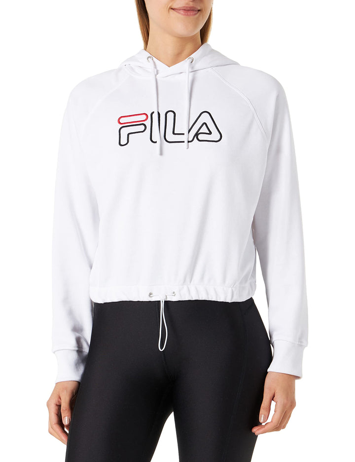 FILA Damen Sarena Cropped Kapuzenpullover S Bright White, S Bright White