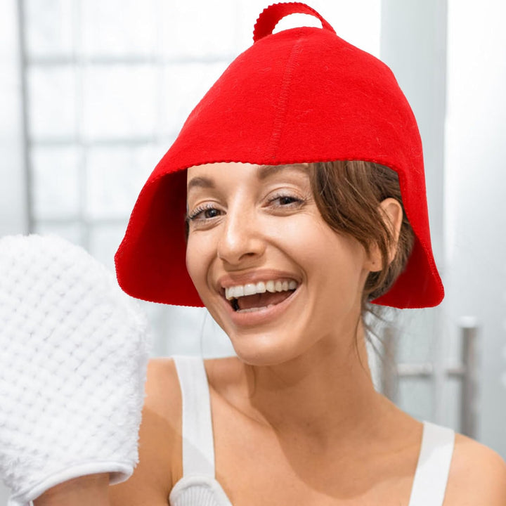 Healvian Eleganter Badehut Für Den Haushalt Weicher Saugfähiger Filz-saunahut Für Spa-Sauna-aktivitä