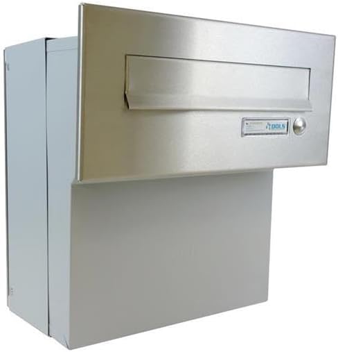 F-04 Edelstahl Mauerdurchwurf Briefkasten (Tiefe: 18-27 cm) - LETTERBOX24.de