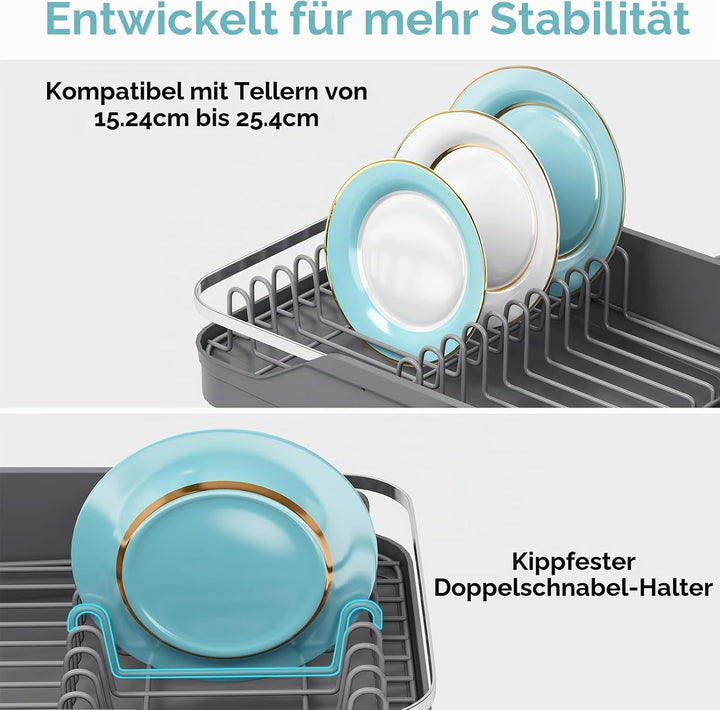 Urackify Ausziehbares Abtropfgestell, Grau, Grau