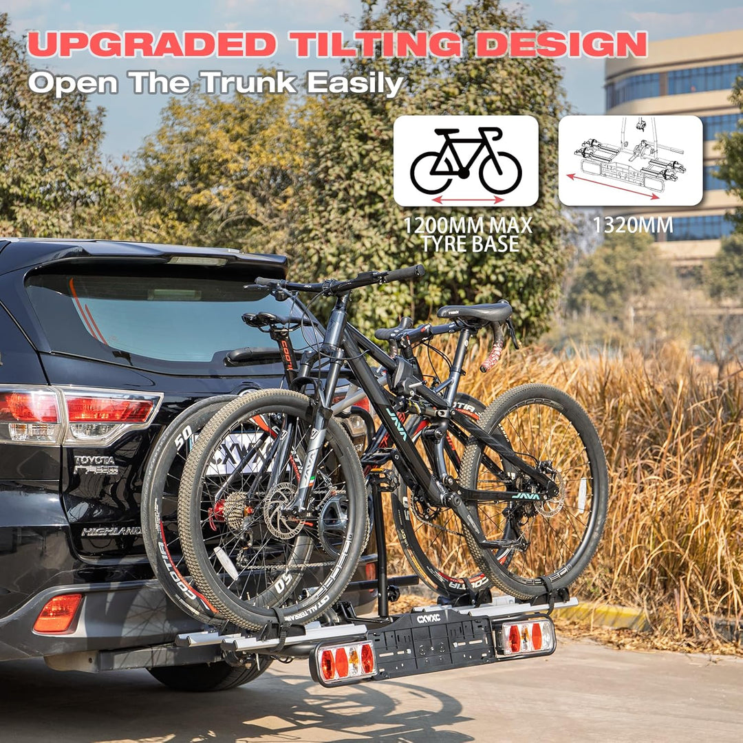 Fahrradträger Anhängerkupplung – Auto Fahrradträger für E-Bikes & Standardräder, Kann 2 Fahrräder au