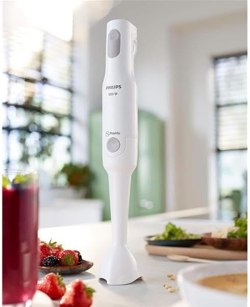 Philips ProMix Stabmixer HR2531/00 (650 W, Spritzschutz, inkl. Messbecher) weiss