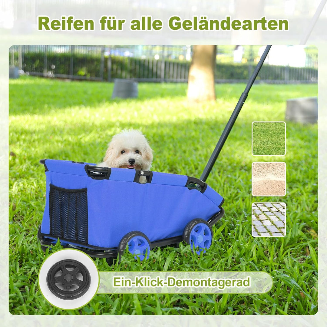 Mini-Hundewagen für Mini-Haustiere, faltbarer multifunktionaler Einkaufswagen mit ausziehbarem Ziehg