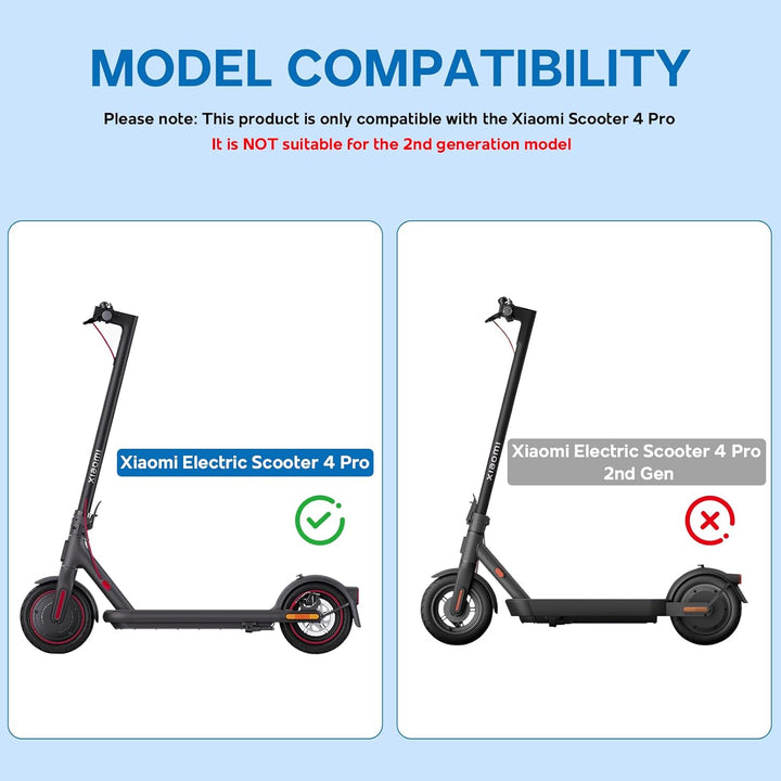 Hinterer Kotflügel + LED-Rücklicht-Kit für Xiaomi Scooter 4 Pro & 2nd Gen, Integriertes Set Ohne Zus