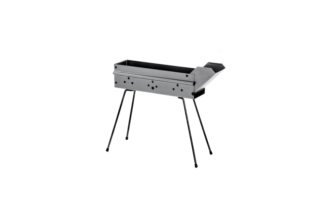 Fabermec Barbecue Spiesschengrill Holzkohlegrill für Fleischspiesschen, Würstchen, Spiesse 50 cm aus