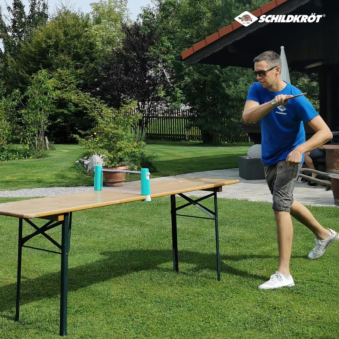 Schildkröt Tischtennis-Set Spin, Tischtennisset mit Zwei Schlägern, Zwei Bällen, inklusive Netz zur