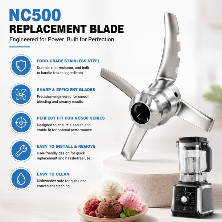 Ersatz Eismaschine Klingen für Ninja Creami NC500 Serie, Edelstahl Eismaschine Messer, Paddel Klinge