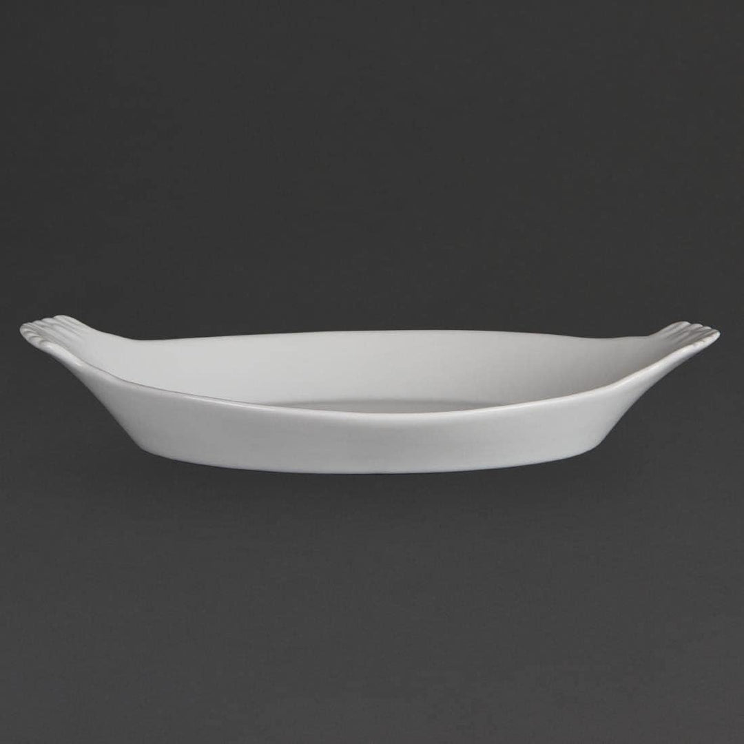 Olympia Weisswaren Ovale Servierteller mit Ohren, 320 x 177 mm, Porzellan, 6 Stück 320X 177mm, 320X