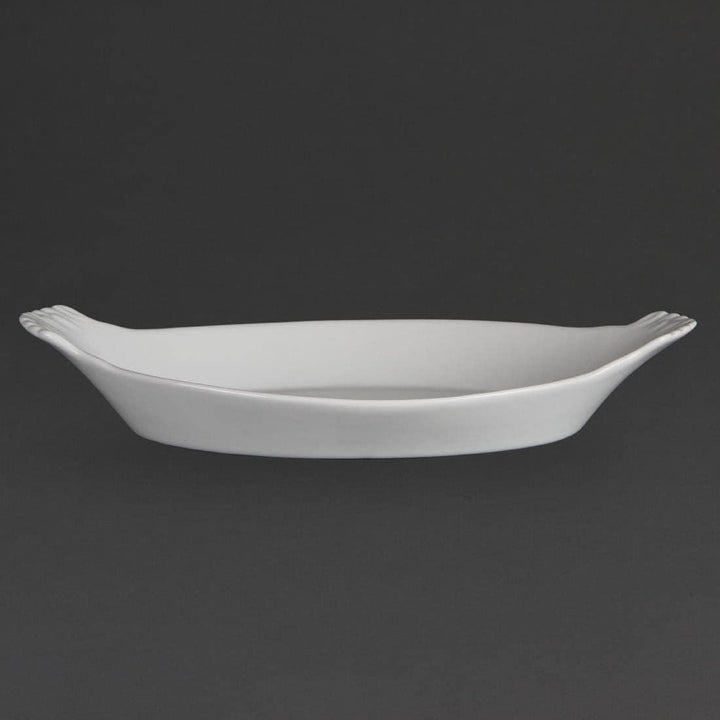 Olympia Weisswaren Ovale Servierteller mit Ohren, 320 x 177 mm, Porzellan, 6 Stück 320X 177mm, 320X