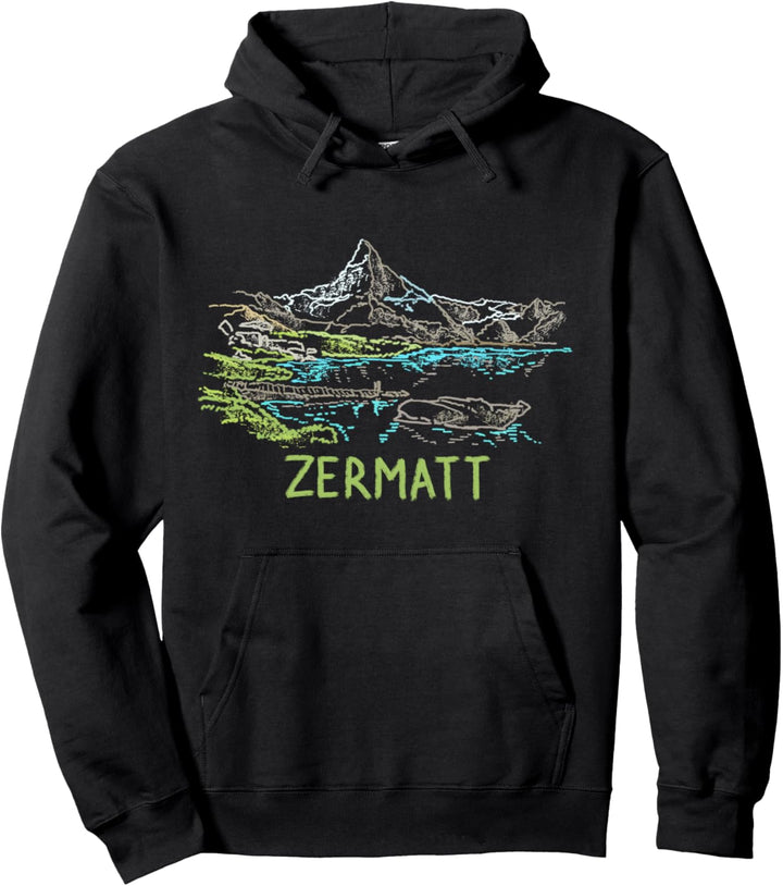 Zermatt Schweiz Kunstgeschenk Männer Frauen Pullover Hoodie