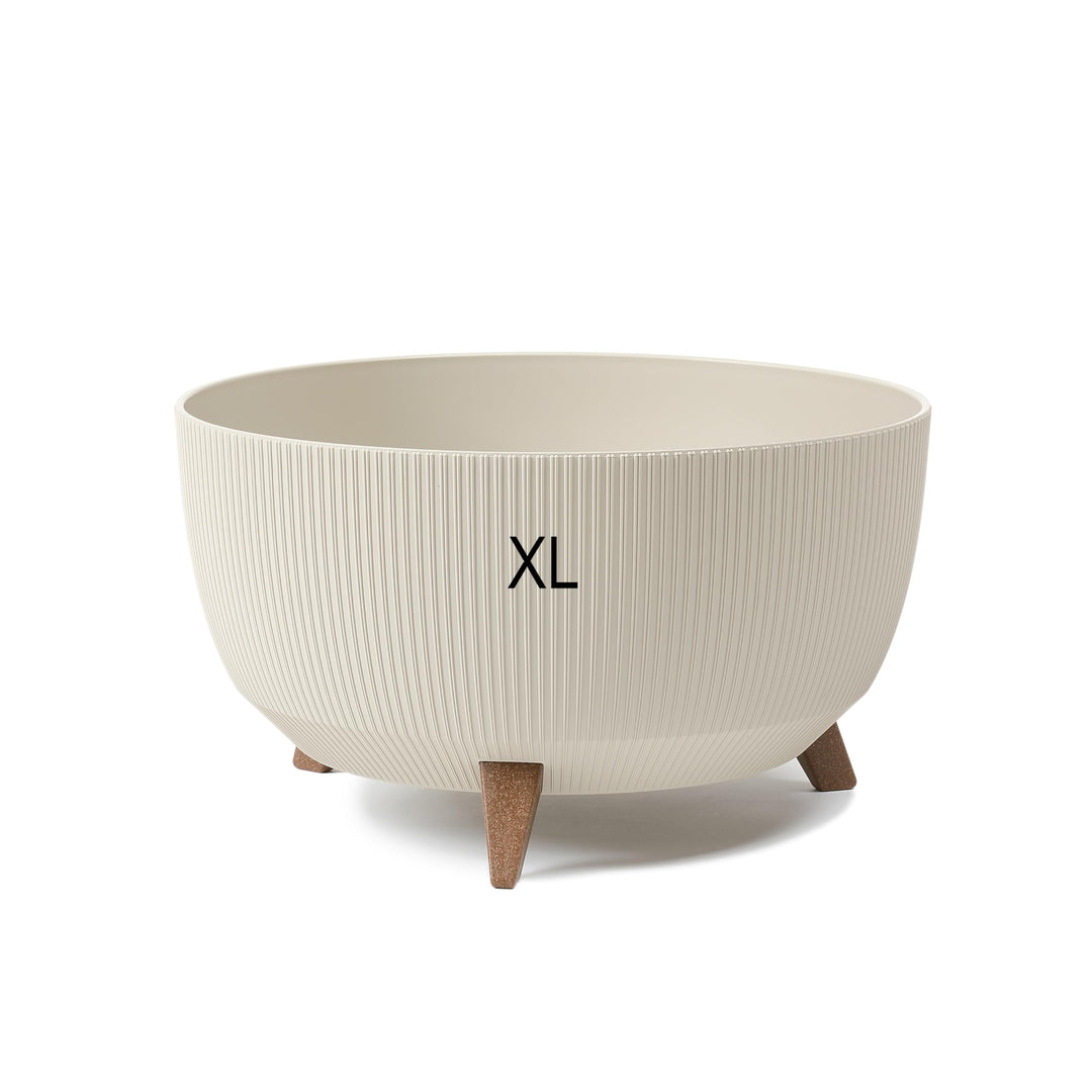 MELTOM Blumentopf Schale mit Füssen Einsatz Kräutertopf Übertopf Pflanzschale Eco Recycled (Baumwoll