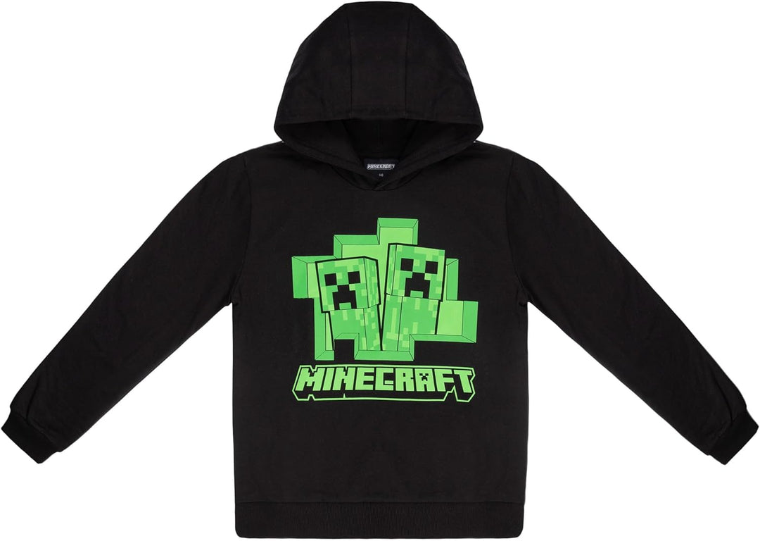 Minecraft Jungen Creeper Hoody Kapazenpullover 140 Schwarz-grün, 140 Schwarz-grün
